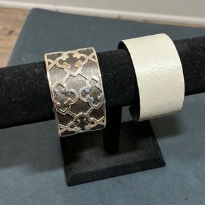 Brighton Christo cuff braclet with 2 leather inserts